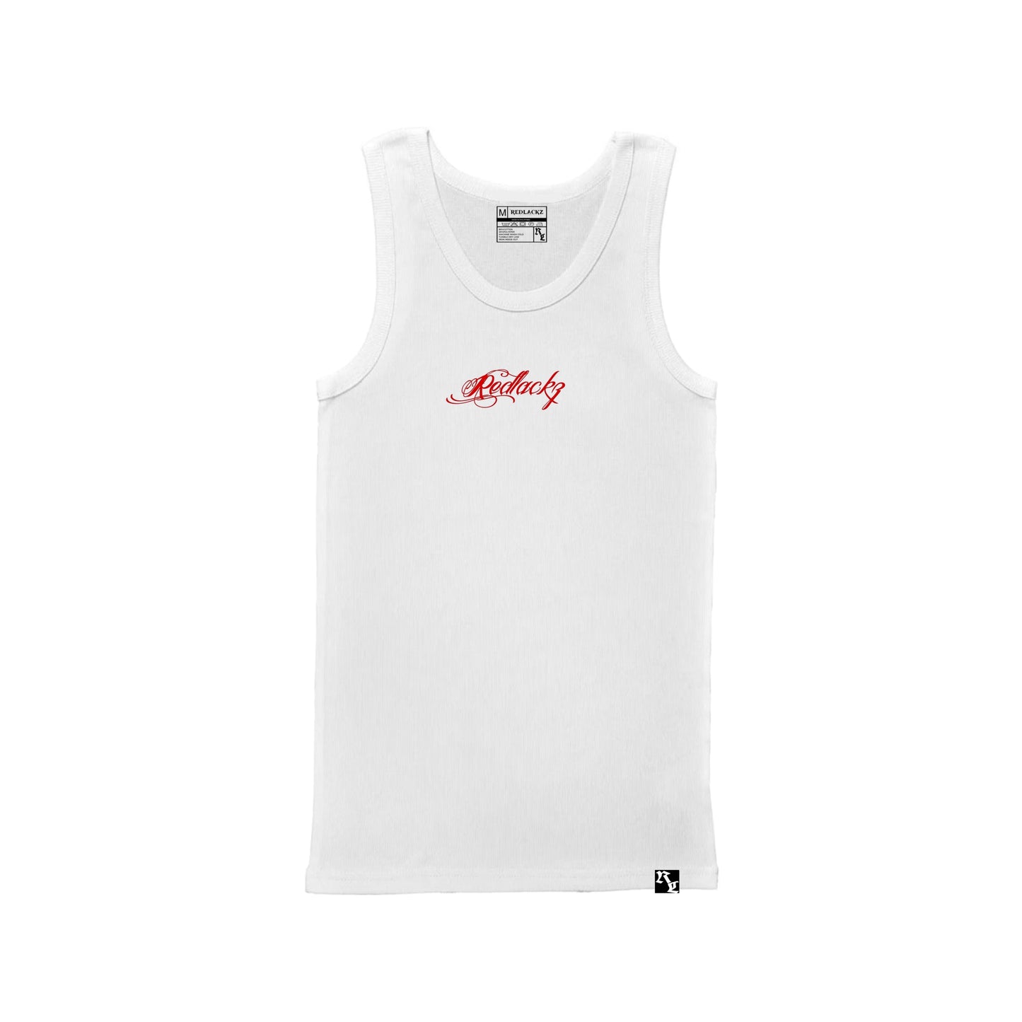 REDLACKZ CURSIVE TANK TOP WHITE