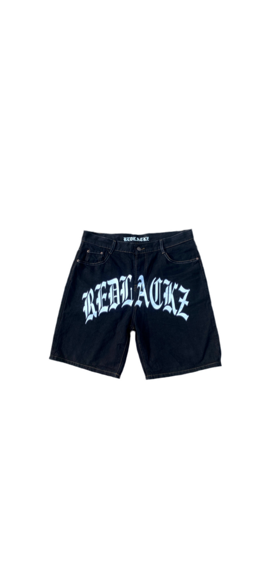 BIG LOGO REDLACKZ JORTS BLACK