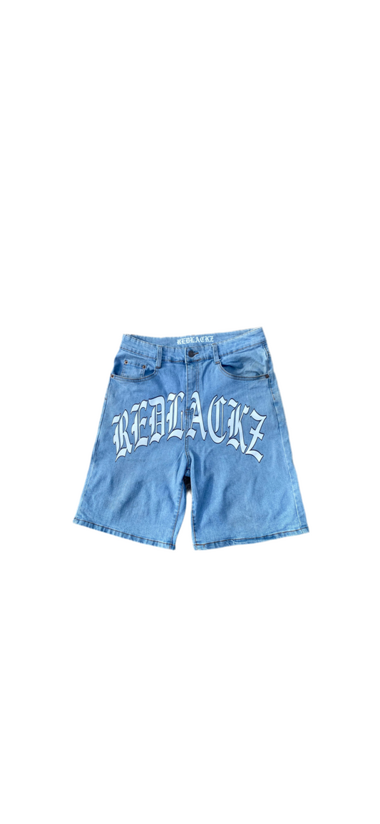 BIG LOGO REDLACKZ JORTS LIGHT BLUE